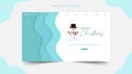 paper cut design for Christmas with snowman Landing page template, web page design concept layout for website backgrounds Royalty Free Stock Photo