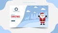 paper cut design for winter Christmas with santa claus Landing page template,simple web page design concept layout for website etc Royalty Free Stock Photo