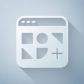 Paper cut Different files icon isolated on grey background. Paper art style. Vector Royalty Free Stock Photo