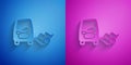 Paper cut Disabled car icon isolated on blue and purple background. Paper art style. Vector Royalty Free Stock Photo