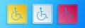 Paper cut Disabled handicap icon isolated on blue background. Wheelchair handicap sign. Paper art style. Vector Royalty Free Stock Photo
