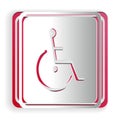 Paper cut Disabled handicap icon isolated on white background. Wheelchair handicap sign. Paper art style. Vector Royalty Free Stock Photo