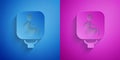 Paper cut Disabled wheelchair icon isolated on blue and purple background. Disabled handicap sign. Paper art style Royalty Free Stock Photo