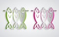 Paper cut Dried fish icon isolated on grey background. Paper art style. Vector Royalty Free Stock Photo