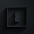 Paper cut Electric light switch icon isolated on black background. On and Off icon. Dimmer light switch sign. Concept of