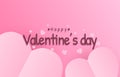 Paper cut elements in shape of heart flying on pink and sweet background for Happy Valentines Day. Royalty Free Stock Photo