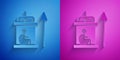 Paper cut Elevator for disabled icon isolated on blue and purple background. Paper art style. Vector Royalty Free Stock Photo