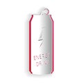 Paper cut Energy drink icon isolated on white background. Paper art style. Vector Royalty Free Stock Photo