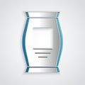 Paper cut Fertilizer bag icon isolated on grey background. Paper art style. Vector Royalty Free Stock Photo