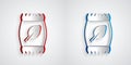 Paper cut Fertilizer bag icon isolated on grey background. Paper art style. Vector Royalty Free Stock Photo