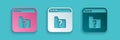 Paper cut File missing icon isolated on blue background. Paper art style. Vector