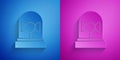 Paper cut Flasher siren icon isolated on blue and purple background. Emergency flashing siren. Paper art style. Vector Royalty Free Stock Photo