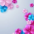 Paper cut floral background. Royalty Free Stock Photo