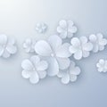 Paper cut floral background. Royalty Free Stock Photo