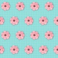 Paper Cut Flowers Seamless Pattern. Spring Floral Origami Background. Botanical Graphic Design Fabric Texture for Wallpaper Royalty Free Stock Photo