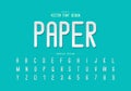 Paper cut font and alphabet vector, Letter style typeface and number design