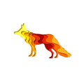 Paper cut fox shape 3D origami. Trendy concept fashion design. Vector illustration