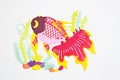 Paper-cut of golden fish Royalty Free Stock Photo