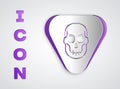 Paper cut Guitar pick icon isolated on grey background. Musical instrument. Paper art style. Vector Royalty Free Stock Photo