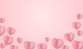 Paper cut heart flying on pink background. Happy Valentine\'s Day, Women\'s, Mother\'s greeting card. Royalty Free Stock Photo