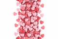 Paper Cut Hearts Confetti Vector Saint Valentine Day Vertical Seamless Border Royalty Free Stock Photo