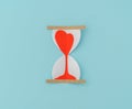 Paper cut of Hearts in Sand Clock .
