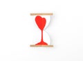 Paper cut of Hearts in Sand Clock .