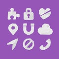 Paper Cut Icons for Web and Mobile Applications Set 3 Royalty Free Stock Photo