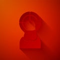 Paper cut Jesus Christ icon isolated on red background. Paper art style. Vector Illustration Royalty Free Stock Photo