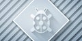 Paper cut Ladybug icon isolated on grey background. Paper art style. Vector Royalty Free Stock Photo
