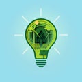 Paper cut light bulb of green ecology and environment conservation concept Royalty Free Stock Photo