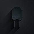 Paper cut Light emitting diode icon isolated on black background. Semiconductor diode electrical component. Paper art Royalty Free Stock Photo