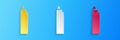 Paper cut Lighter icon isolated on blue background. Paper art style. Vector