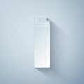 Paper cut Lighter icon isolated on grey background. Paper art style