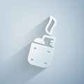 Paper cut Lighter icon isolated on grey background. Paper art style. Vector Royalty Free Stock Photo