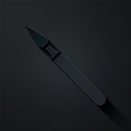 Paper cut Medical surgery scalpel tool icon isolated on black background. Medical instrument. Paper art style. Vector