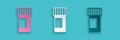 Paper cut Medicine bottle and pills icon isolated on blue background. Bottle pill sign. Pharmacy design. Paper art style Royalty Free Stock Photo