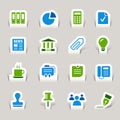 Paper Cut - Office and Business icons Royalty Free Stock Photo