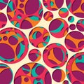 Paper cut out background with 3d effect, circles in vibrant colors