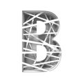 Paper cut out font letter B 3D