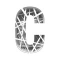 Paper cut out font letter C 3D Royalty Free Stock Photo