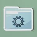 Paper cut out settings folder icon