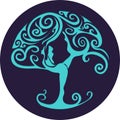 Paper cut out yoga tree