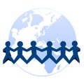 Paper cut people around world Royalty Free Stock Photo