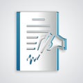 Paper cut Petition icon isolated on grey background. Paper art style. Vector