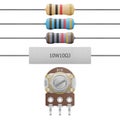 Paper cut of resistor 4-6 band, cement resistor and variable res