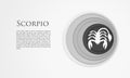 Paper cut Scorpio zodiac sign icon isolated on white background. Astrological horoscope collection. Paper art style. Vector Royalty Free Stock Photo