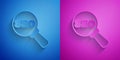 Paper cut SEO optimization icon isolated on blue and purple background. Paper art style. Vector Royalty Free Stock Photo