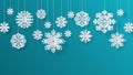 Paper cut snowflakes. Christmas isolated decoration elements, winter snow abstract background. Vector 3D paper Royalty Free Stock Photo