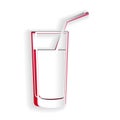 Paper cut Soft drink icon isolated on white background. Paper art style. Vector Royalty Free Stock Photo